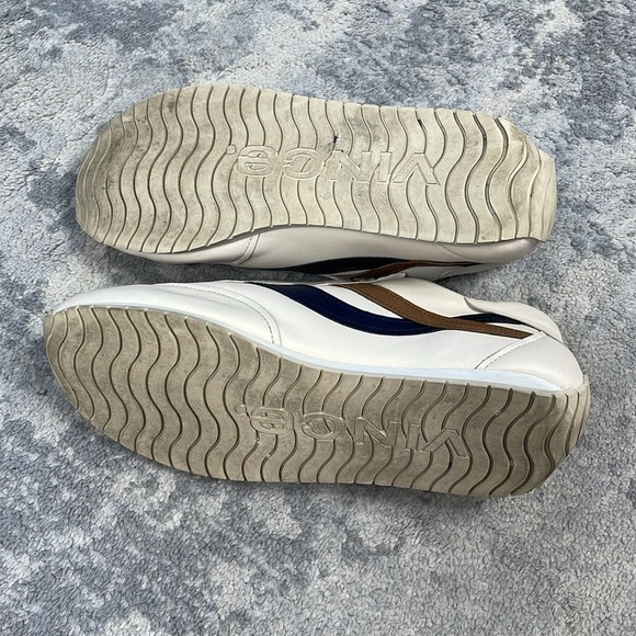 Vince Oasis Leather Runner Sneaker Cream Retro Style Lace Up Wave Sz 10 - Picture 11 of 14